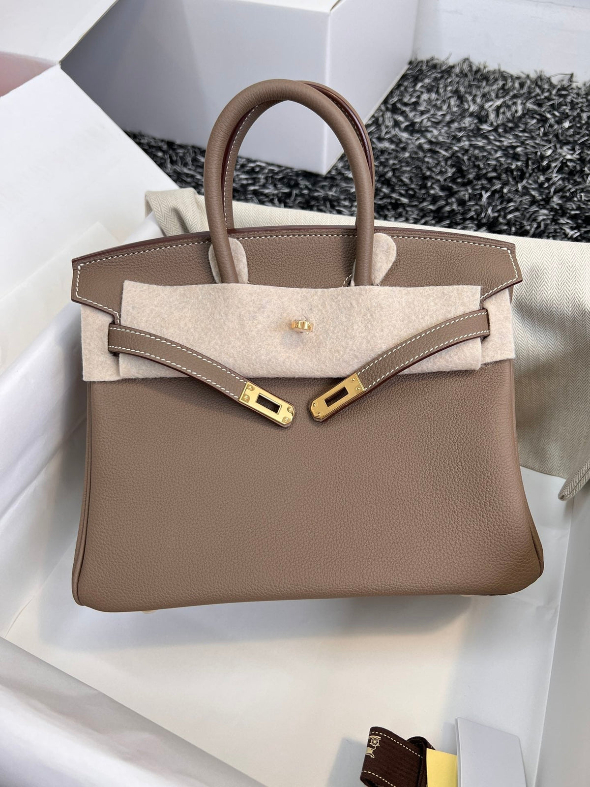 Hermes Birkin 25cm Brown Togo Leather Gold Hardware Bag