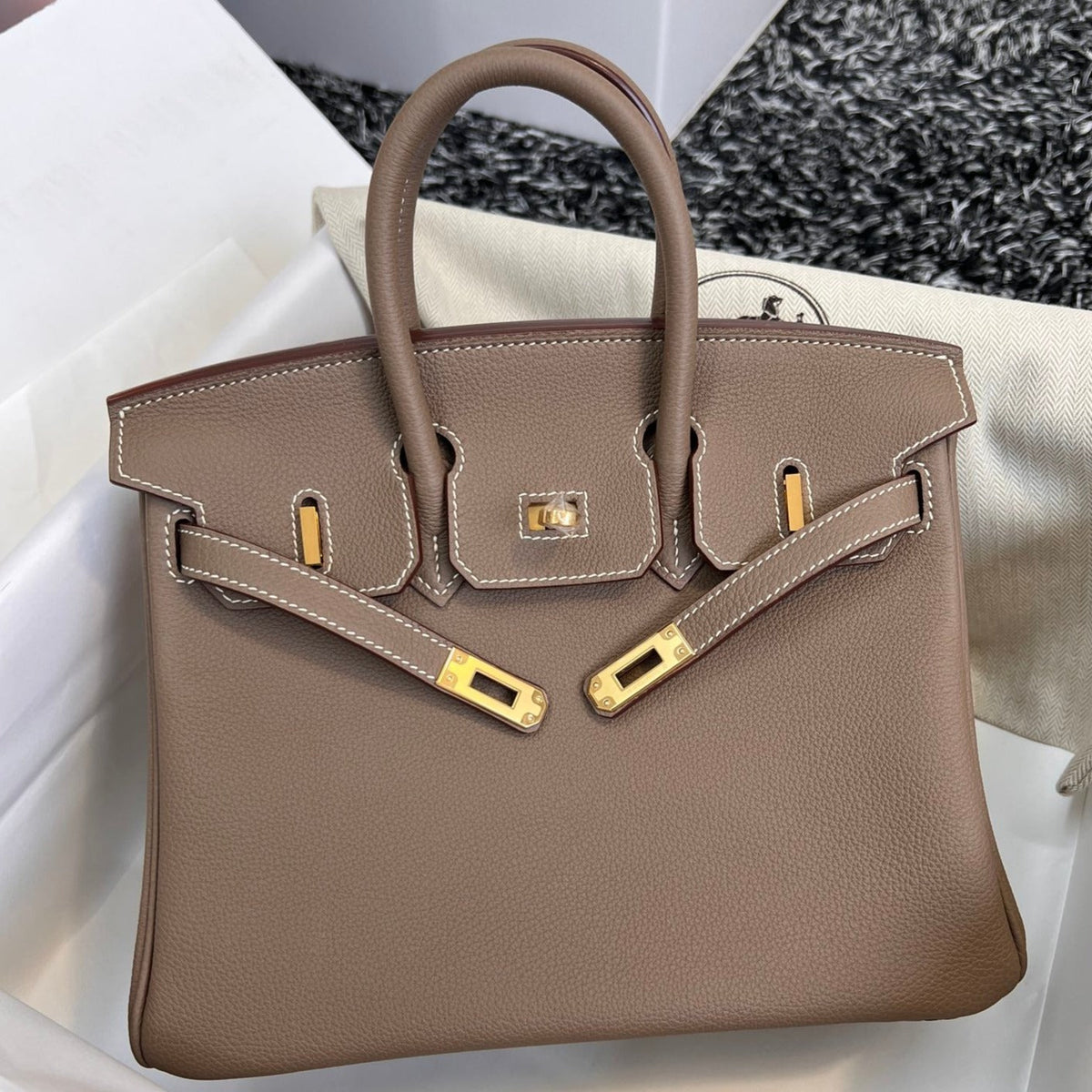 Hermes Birkin 25cm Brown Togo Leather Gold Hardware Bag