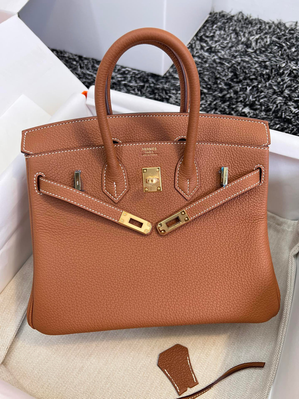 Hermes Birkin 25cm Gold Togo Leather Gold Hardware Bag