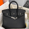 Hermes Birkin 25cm Black Togo Leather Silver Hardware Bag
