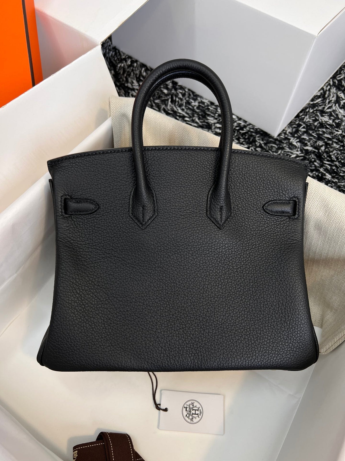 Hermes Birkin 25cm Black Togo Leather Silver Hardware Bag