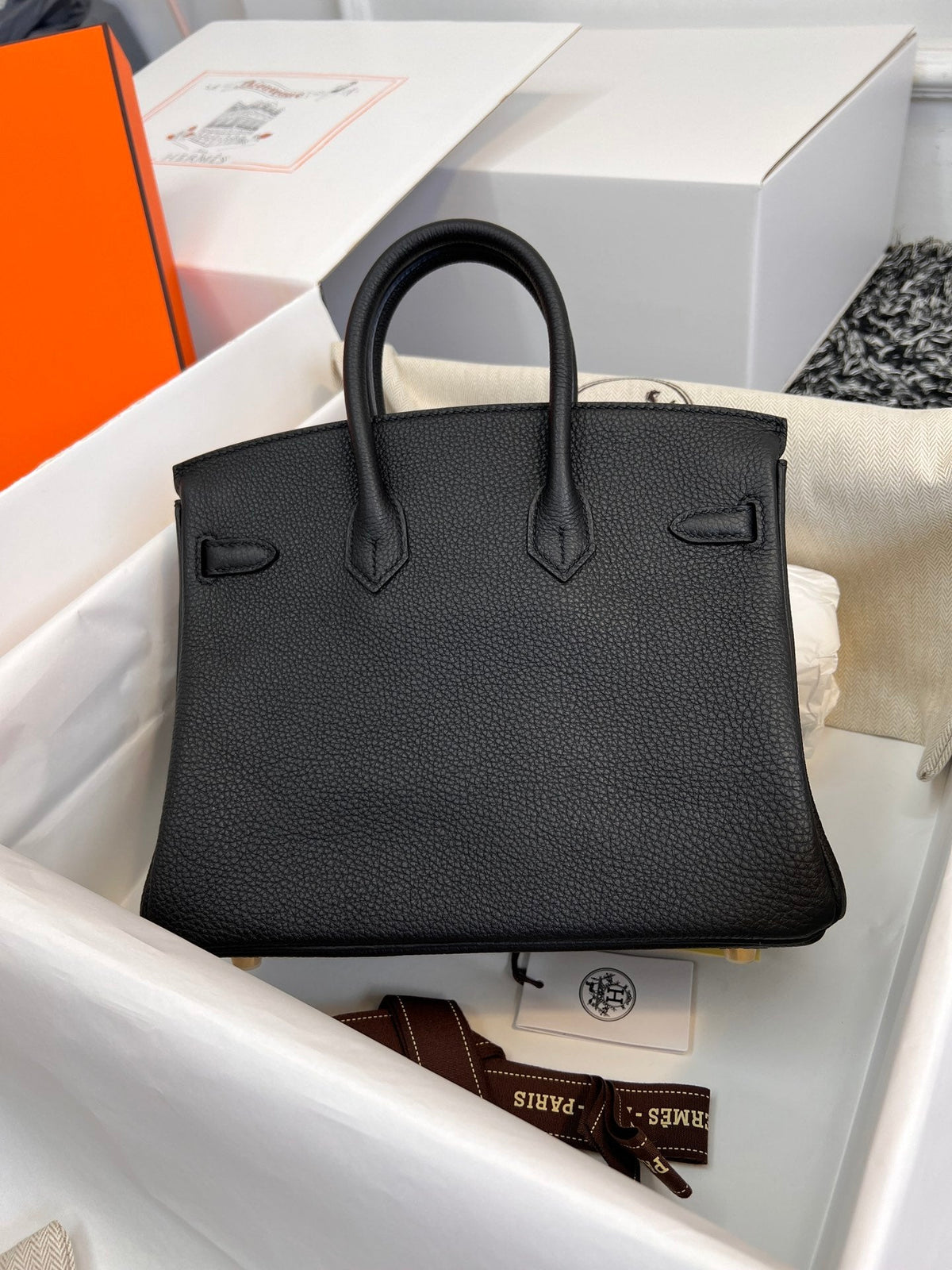 Hermes Birkin 25cm Black Togo Leather Gold Hardware Bag