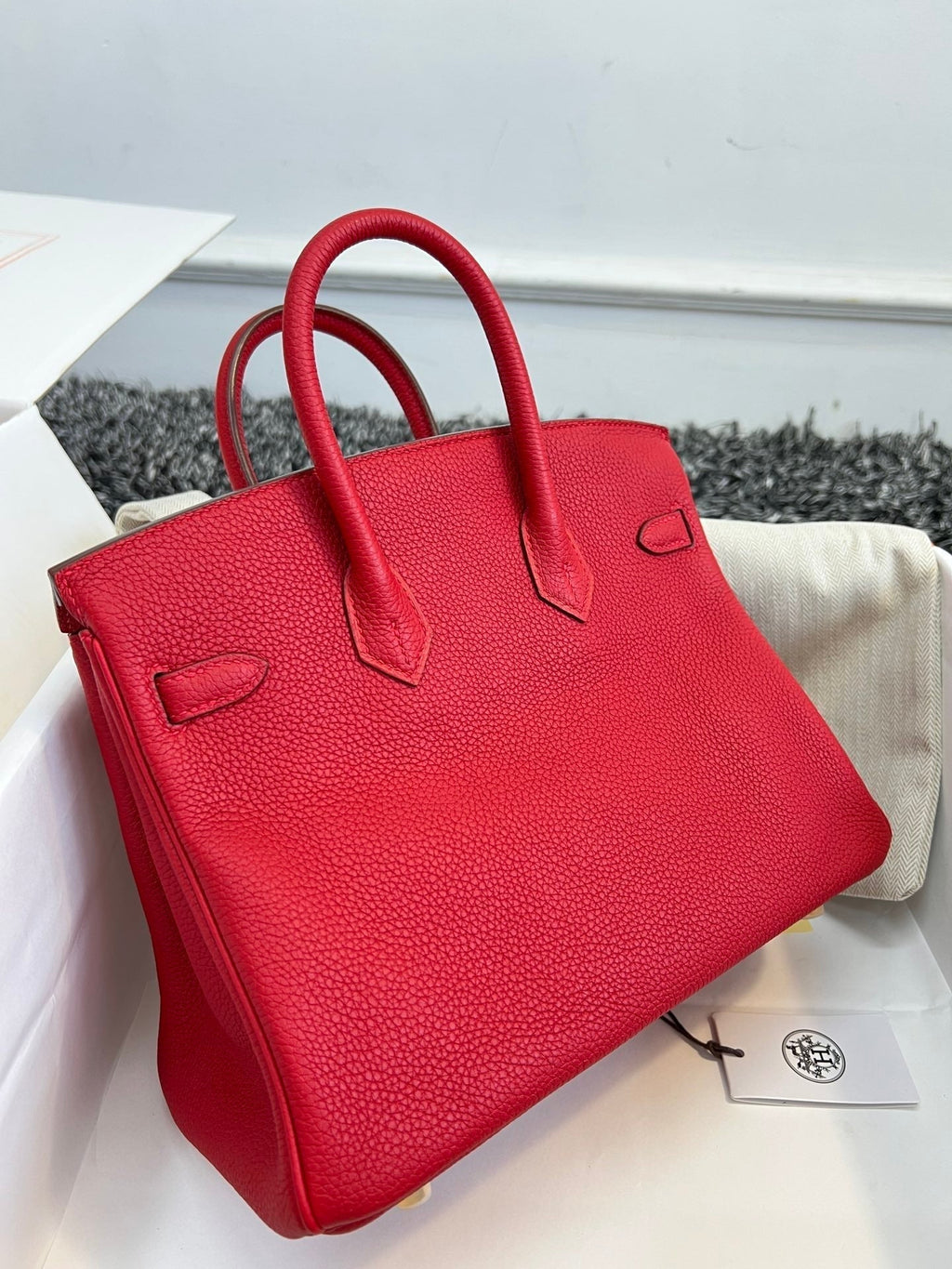 Hermes Birkin 25cm Red Togo Leather Gold Hardware Bag