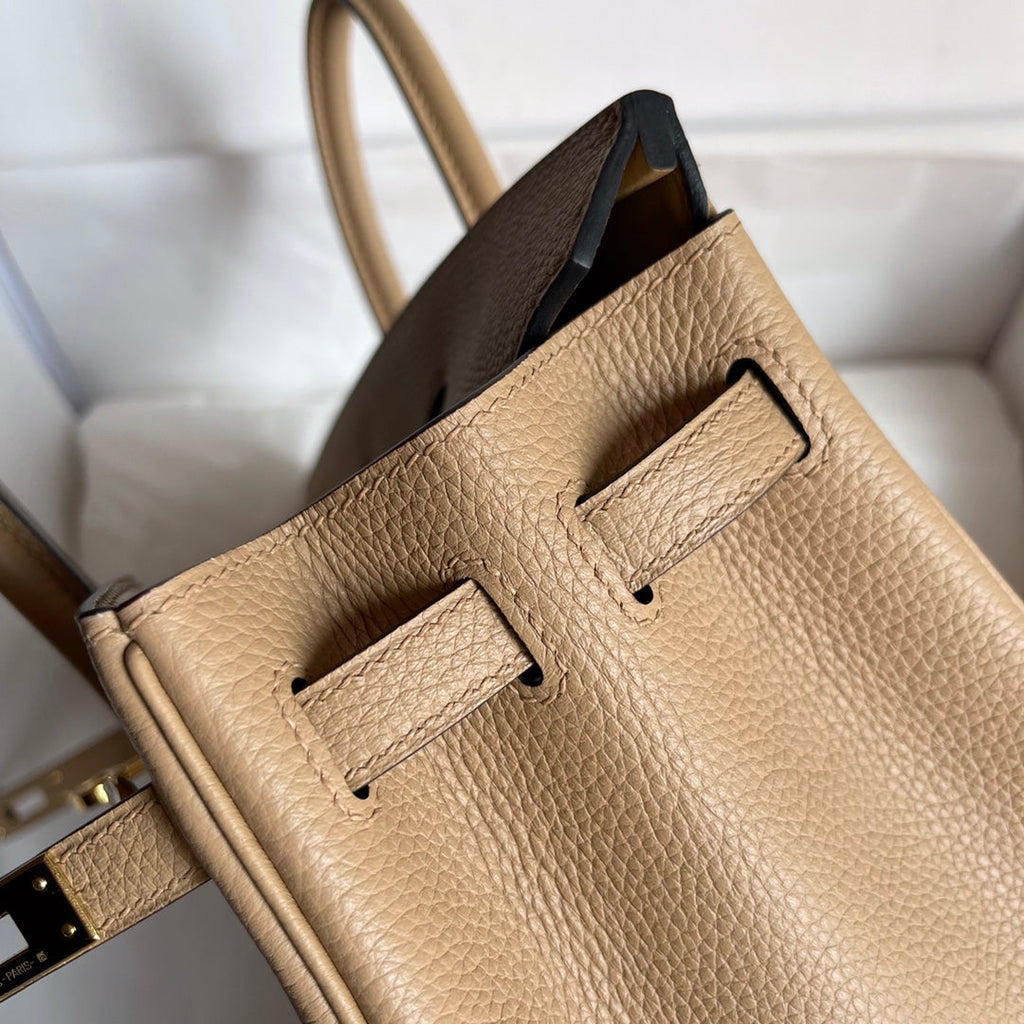 Hermes Birkin 25cm Beige Togo Leather Gold Hardware Bag