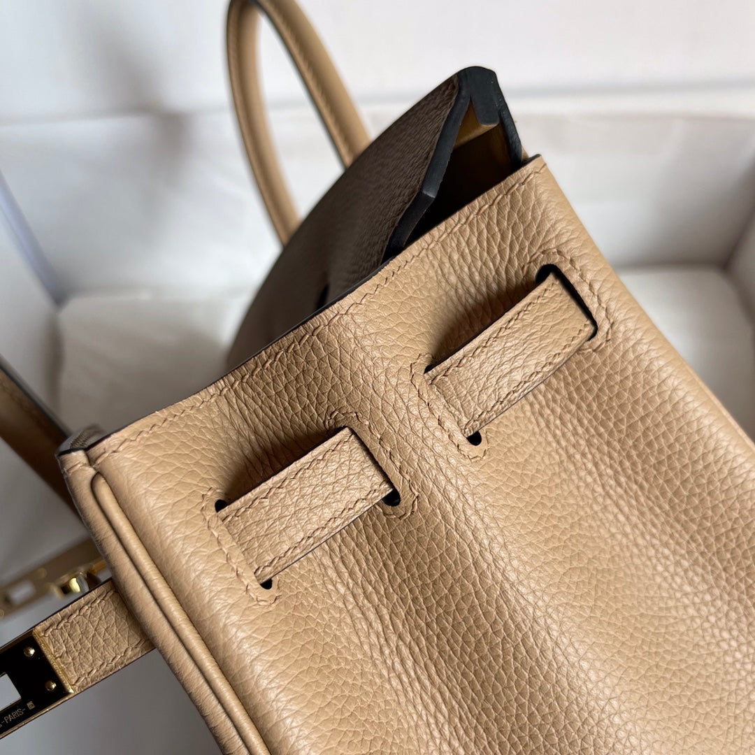 Hermes Birkin 25cm Beige Togo Leather Gold Hardware Bag