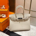 Hermes Birkin 30cm Creamy White Togo Leather Silver Hardware Bag