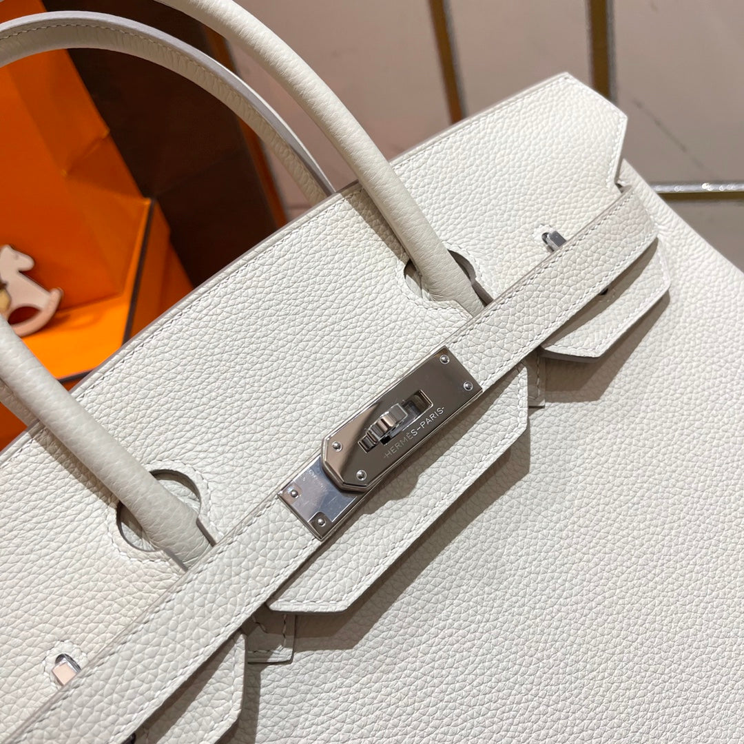 Hermes Birkin 30cm Creamy White Togo Leather Silver Hardware Bag