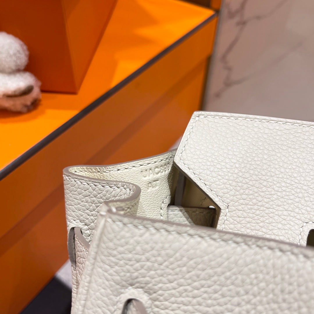 Hermes Birkin 30cm Creamy White Togo Leather Silver Hardware Bag