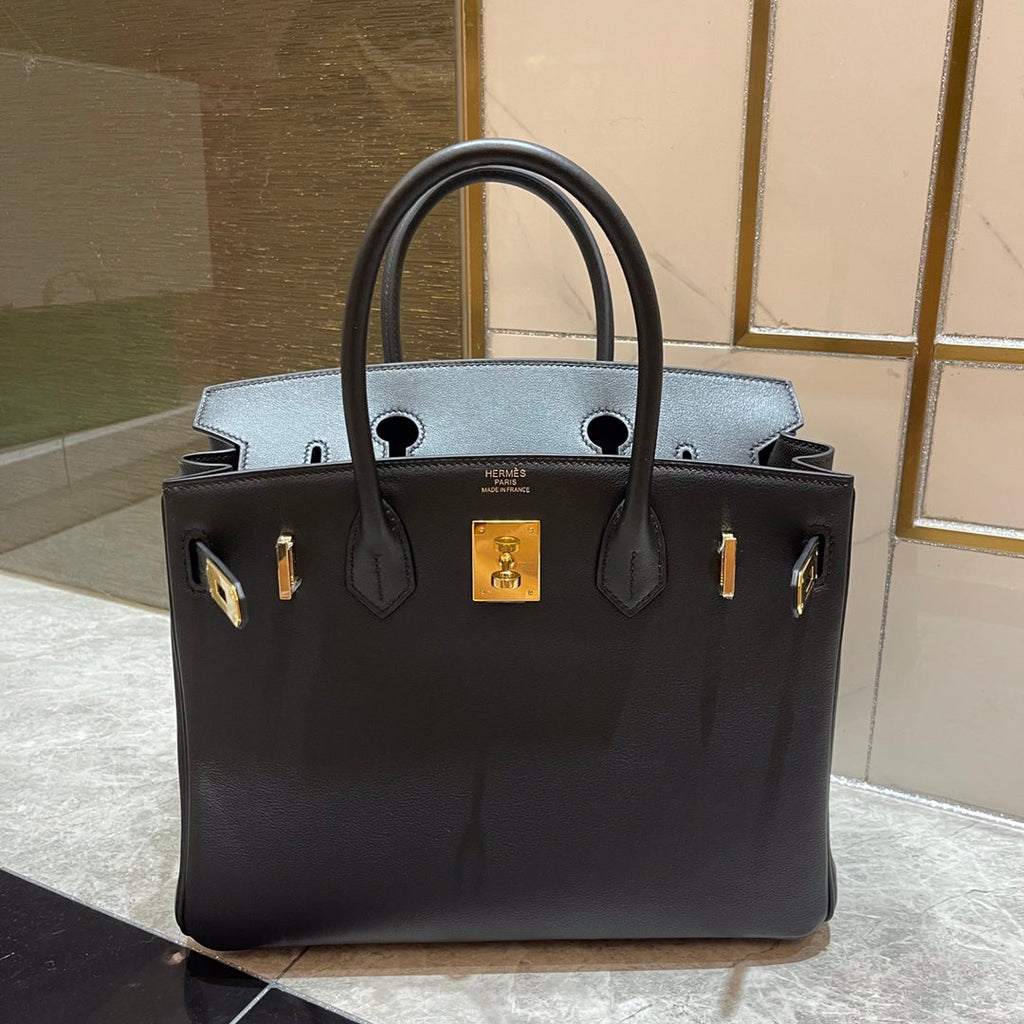Hermes Birkin 30cm Black Swift Leather Gold Hardware Bag