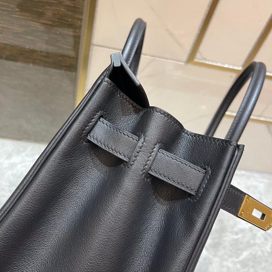 Hermes Birkin 30cm Black Swift Leather Gold Hardware Bag