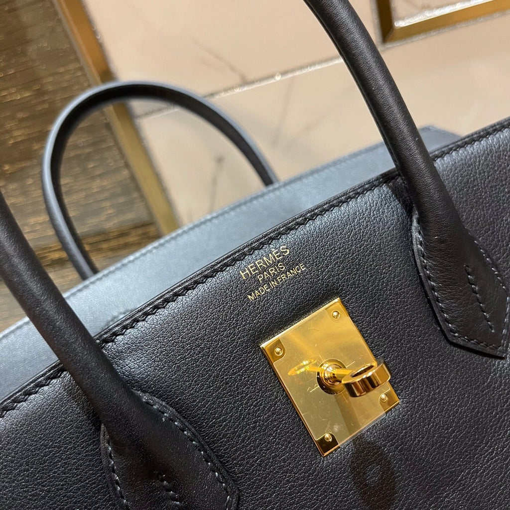 Hermes Birkin 30cm Black Swift Leather Gold Hardware Bag