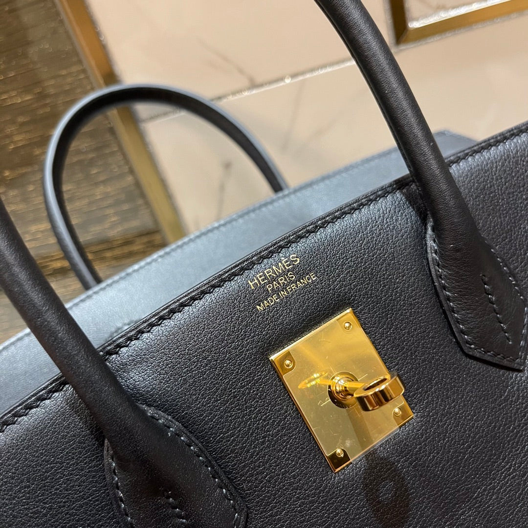 Hermes Birkin 30cm Black Swift Leather Gold Hardware Bag