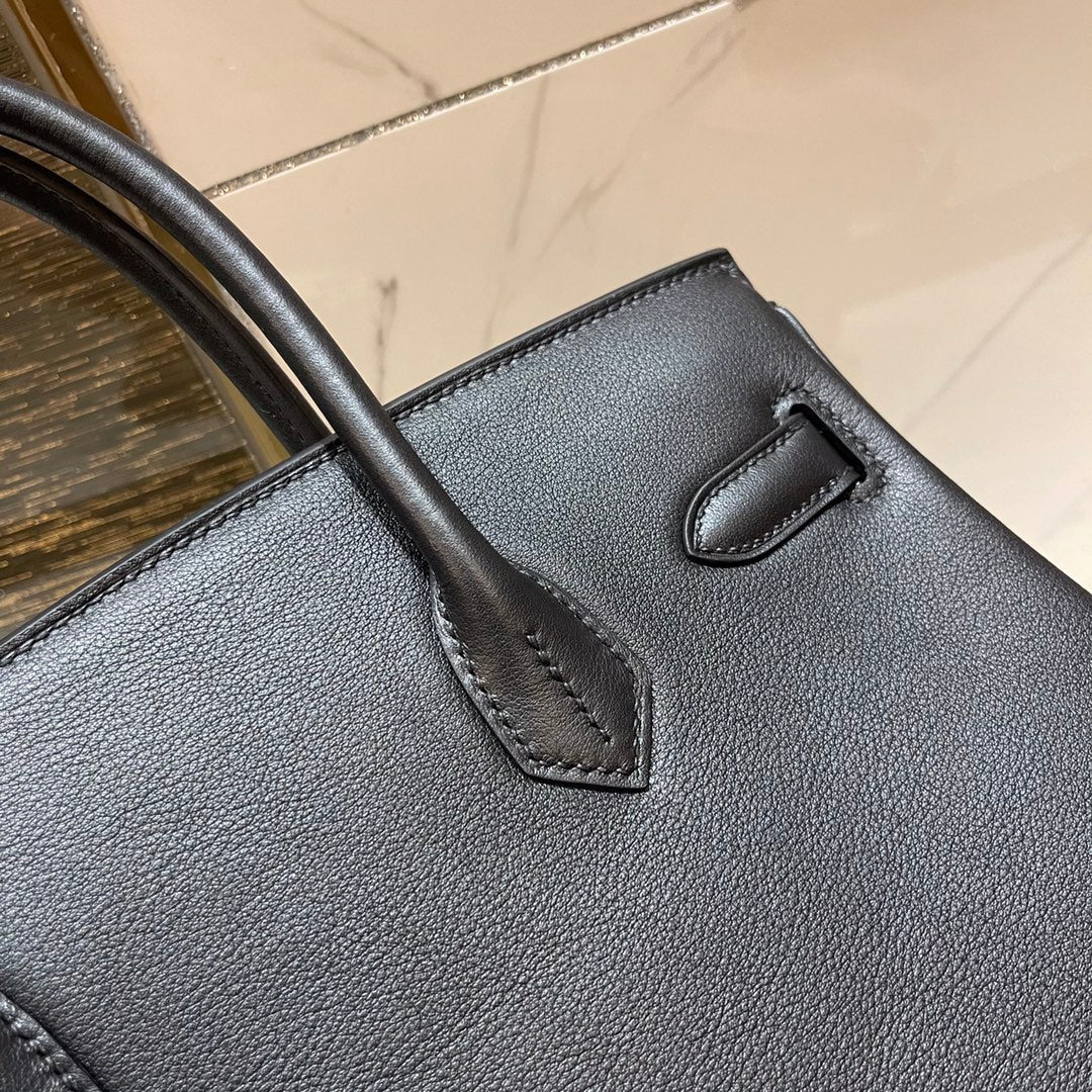 Hermes Birkin 30cm Black Swift Leather Gold Hardware Bag