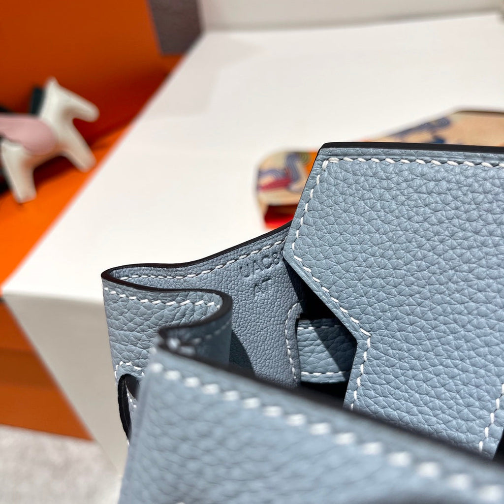 Hermes Birkin 30cm Cloud Blue Togo Leather Silver Hardware Bag