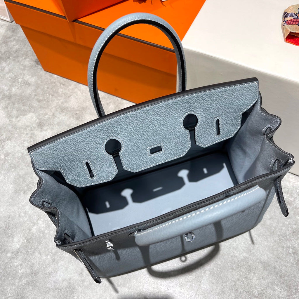 Hermes Birkin 30cm Cloud Blue Togo Leather Silver Hardware Bag