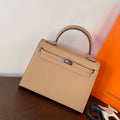 Hermes Kelly 25cm Beige Epsom Leather Silver Hardware Bag