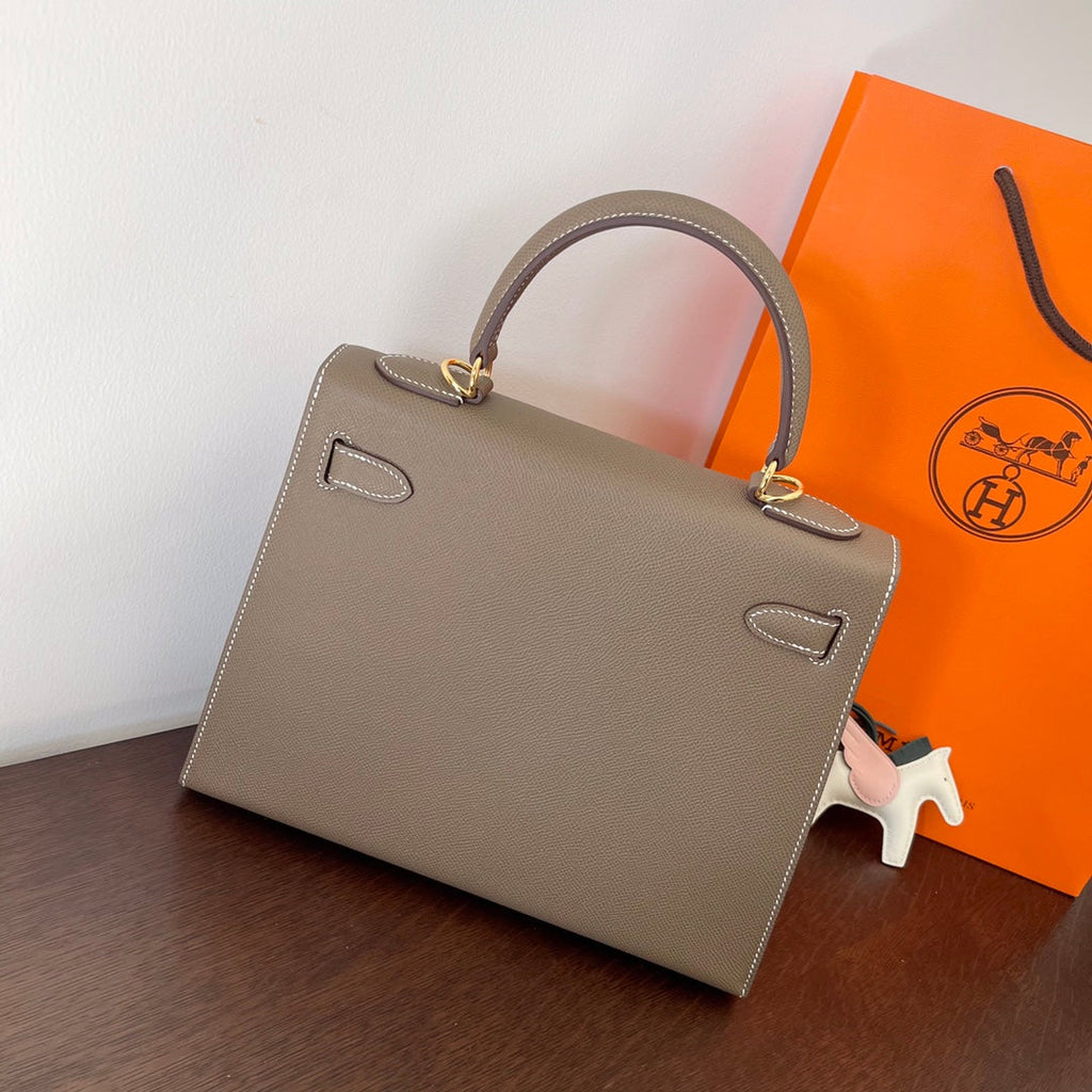 Hermes Kelly 28cm Etain Epsom Leather Gold Hardware Bag