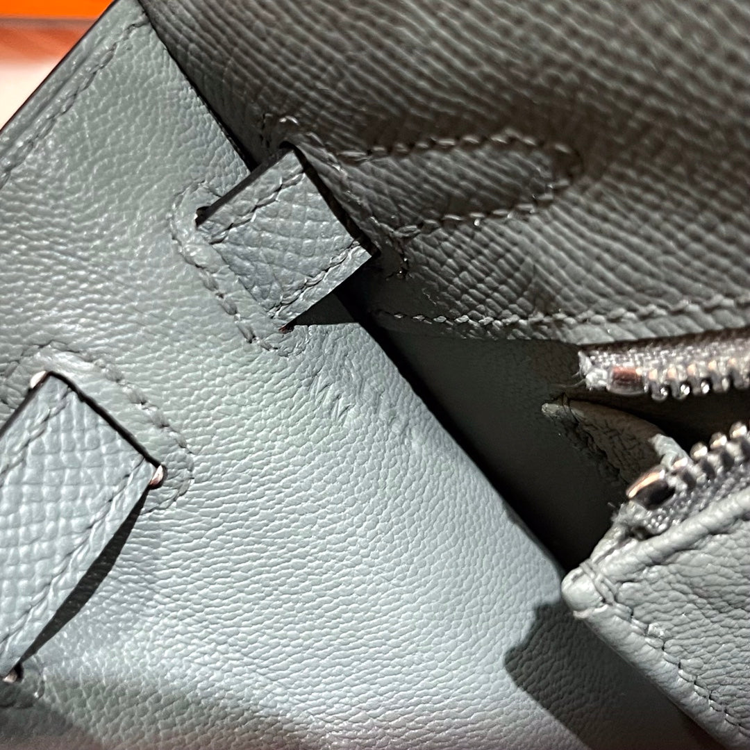 Hermes Kelly 25cm Gris Mouette Epsom Leather Silver Hardware Bag