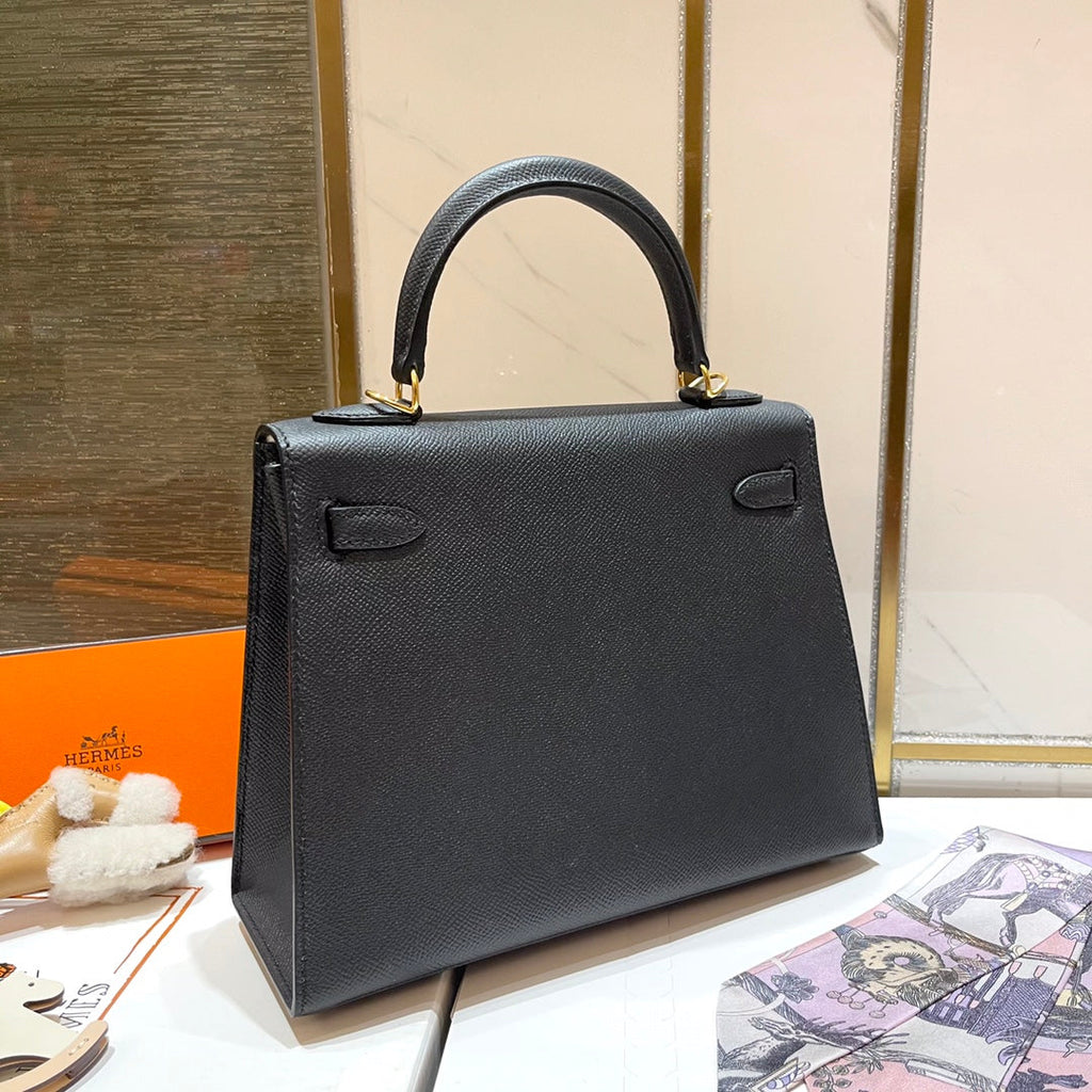 Hermes Kelly 25cm Black Epsom Leather Gold Hardware Bag