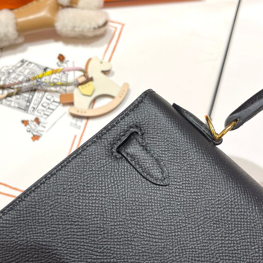 Hermes Kelly 25cm Black Epsom Leather Gold Hardware Bag