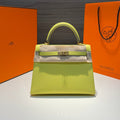 Hermes Kelly 25cm Lime Epsom Leather Gold Hardware Bag