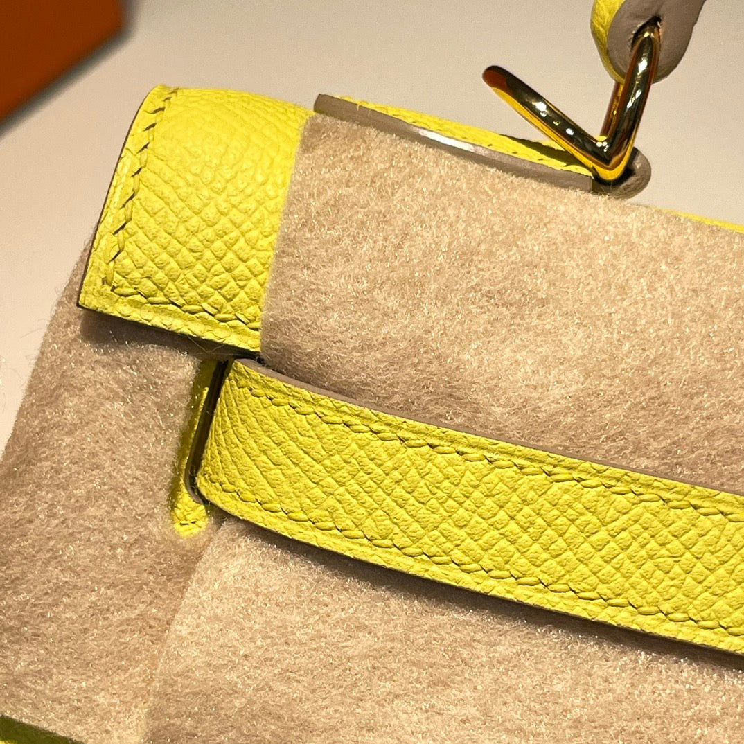 Hermes Kelly 25cm Lime Epsom Leather Gold Hardware Bag
