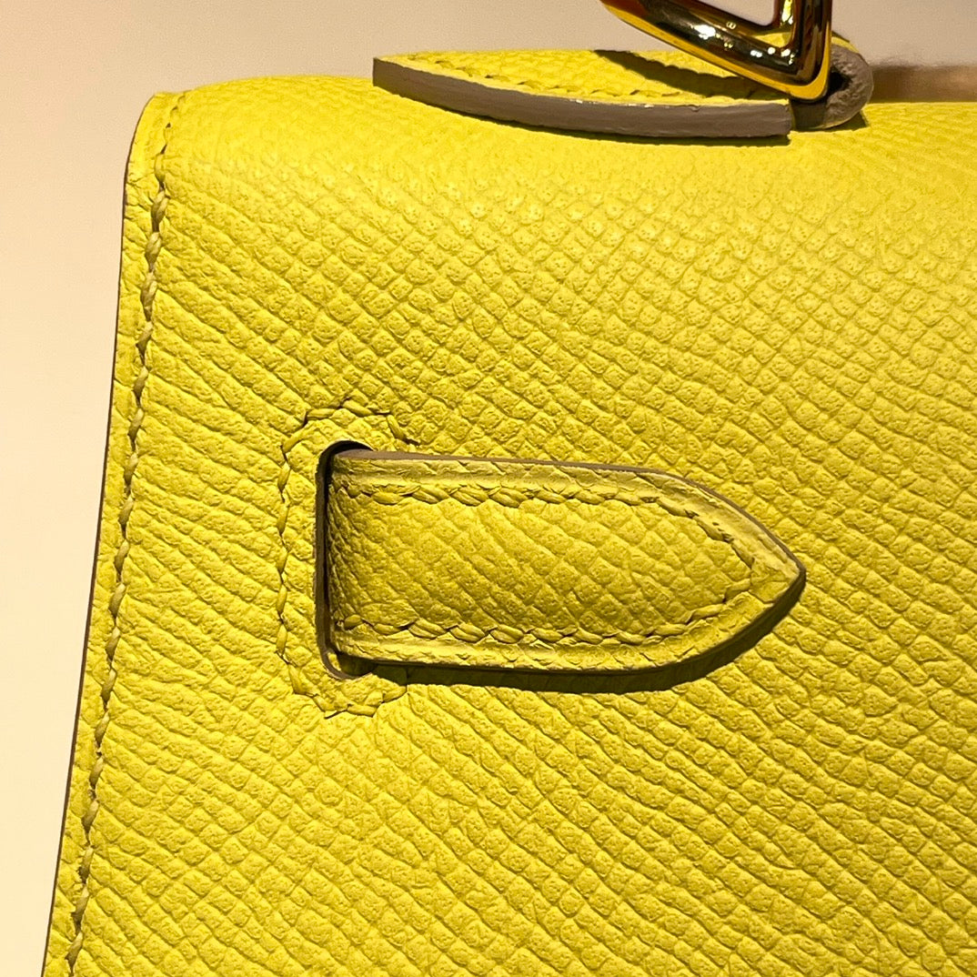 Hermes Kelly 25cm Lime Epsom Leather Gold Hardware Bag