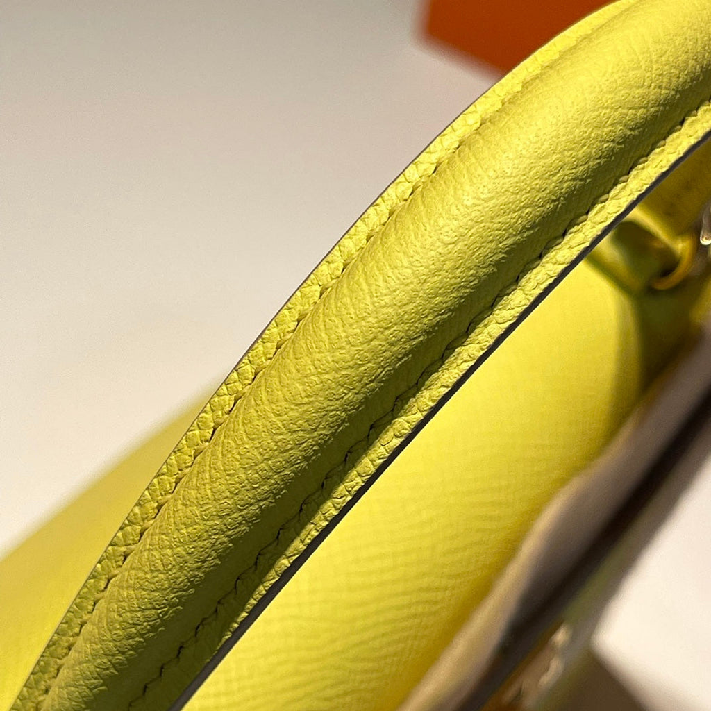 Hermes Kelly 25cm Lime Epsom Leather Gold Hardware Bag