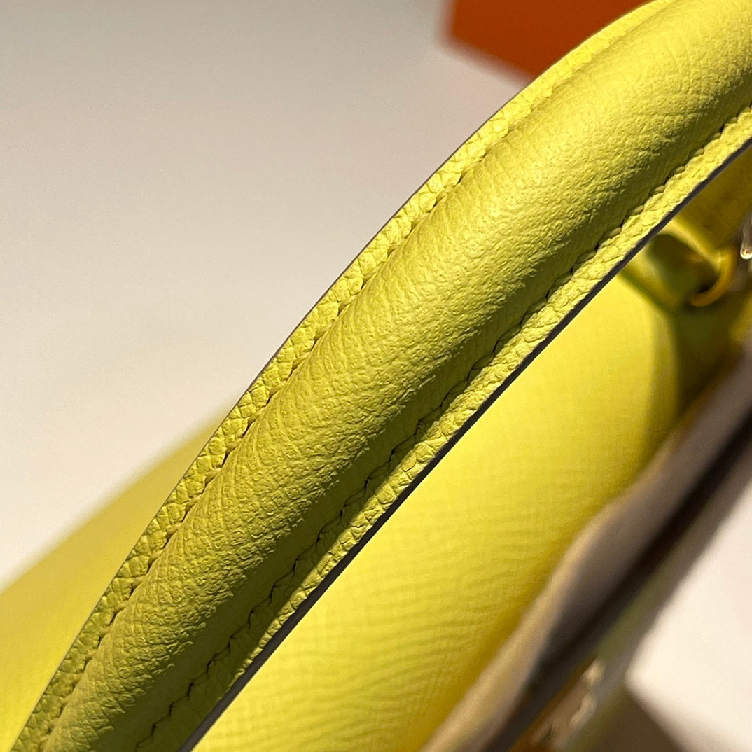 Hermes Kelly 25cm Lime Epsom Leather Gold Hardware Bag