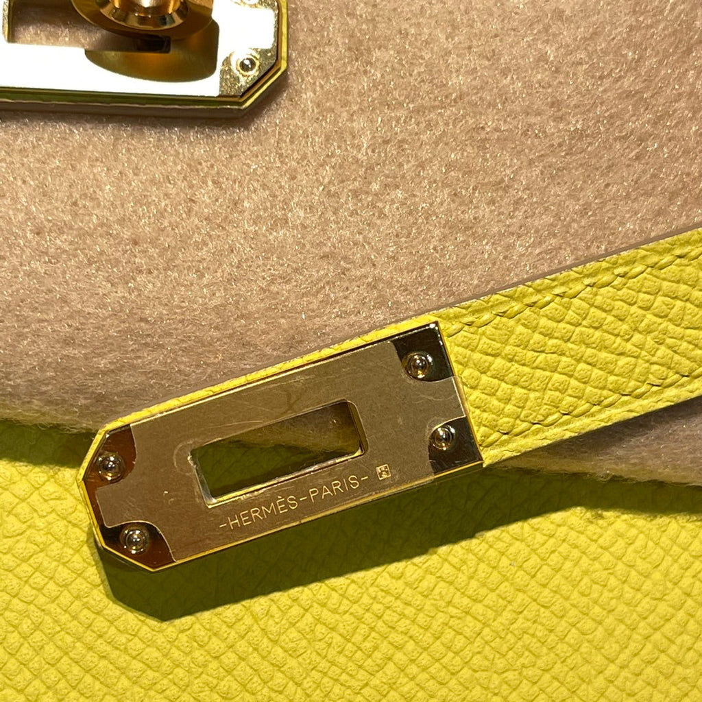 Hermes Kelly 25cm Lime Epsom Leather Gold Hardware Bag