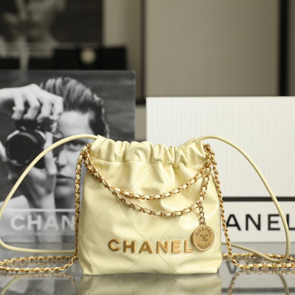 Chanel 22 Antiba Hobo Bag Beige 20cm