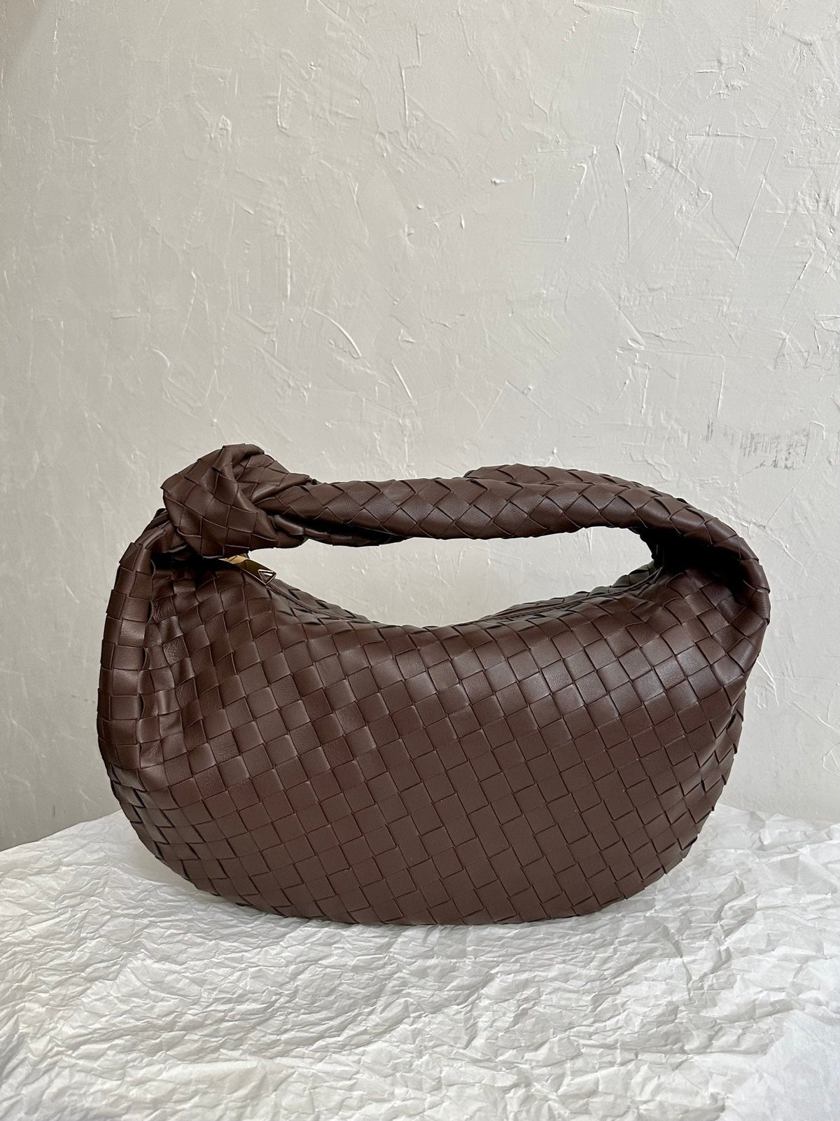 Bottega Veneta Small Jodie 48cm Chocolate Suede Leather Bag