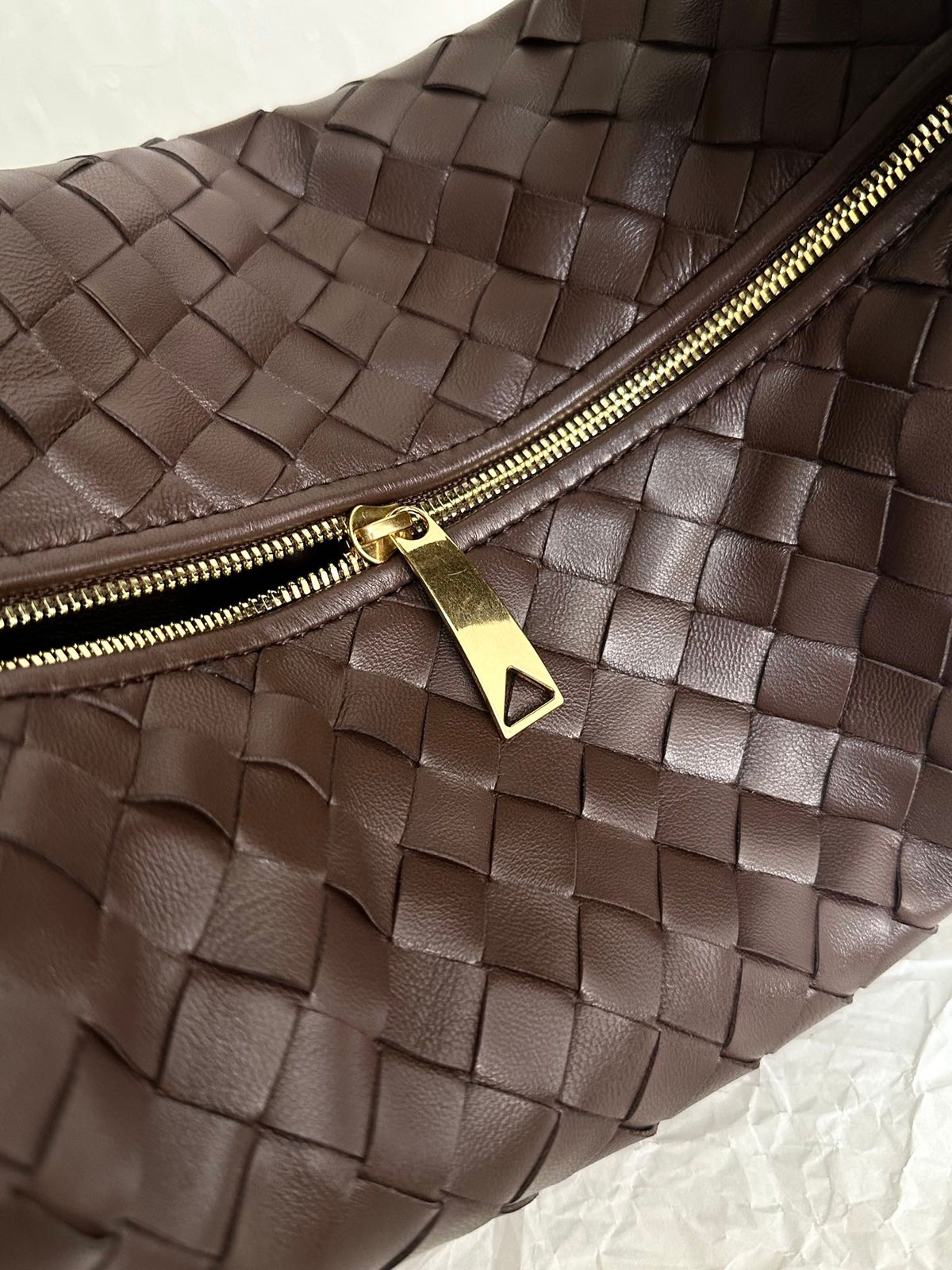Bottega Veneta Teen Jodie 36cm Chocolate Suede Leather Bag