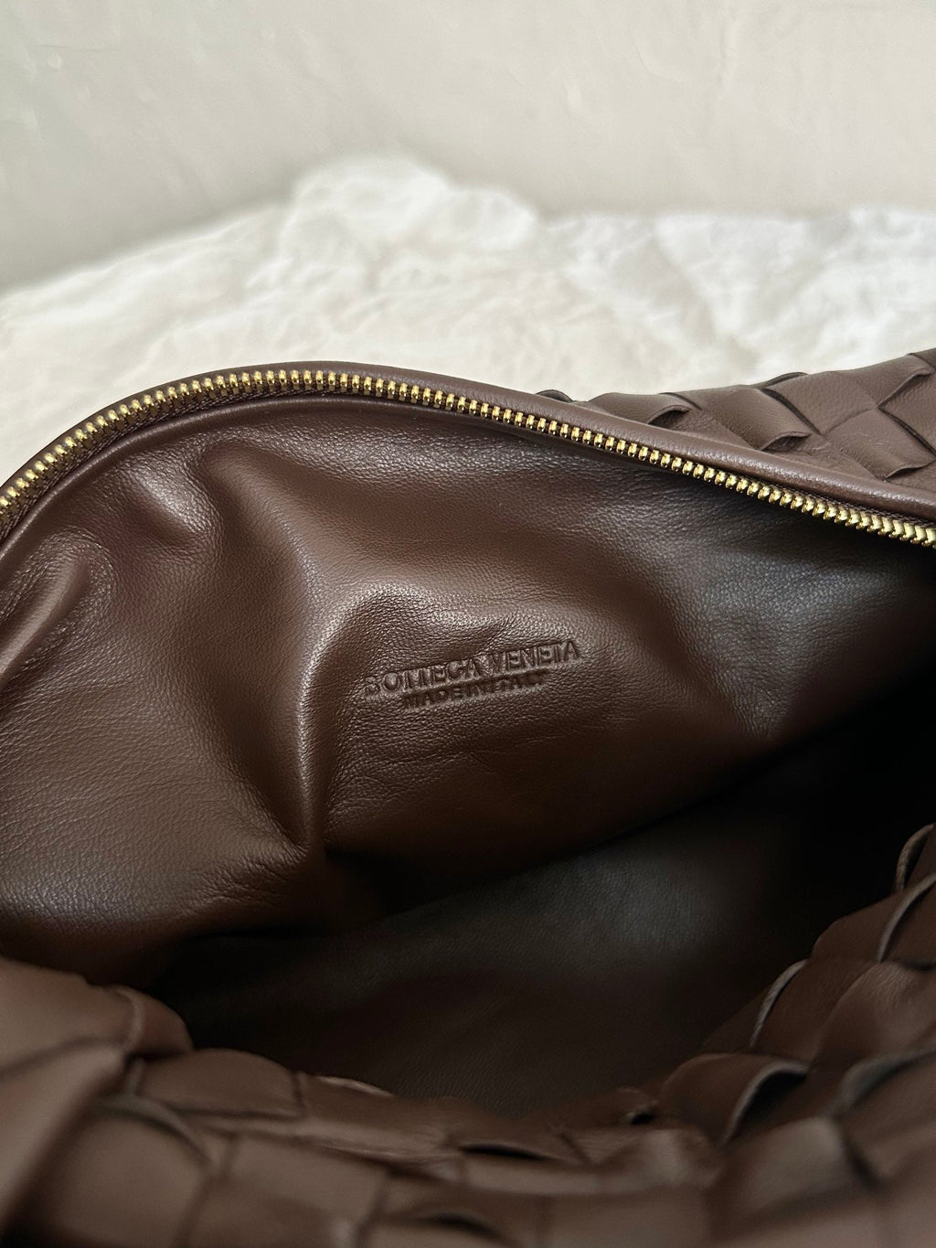 Bottega Veneta Teen Jodie 36cm Chocolate Suede Leather Bag