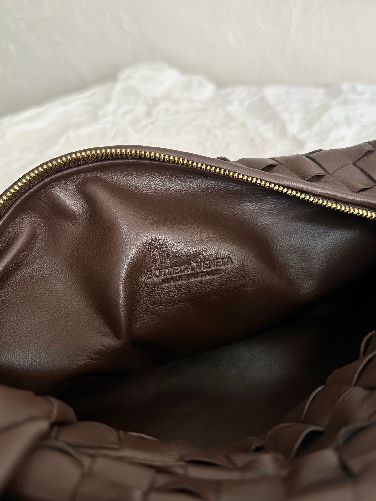 Bottega Veneta Teen Jodie 36cm Chocolate Suede Leather Bag