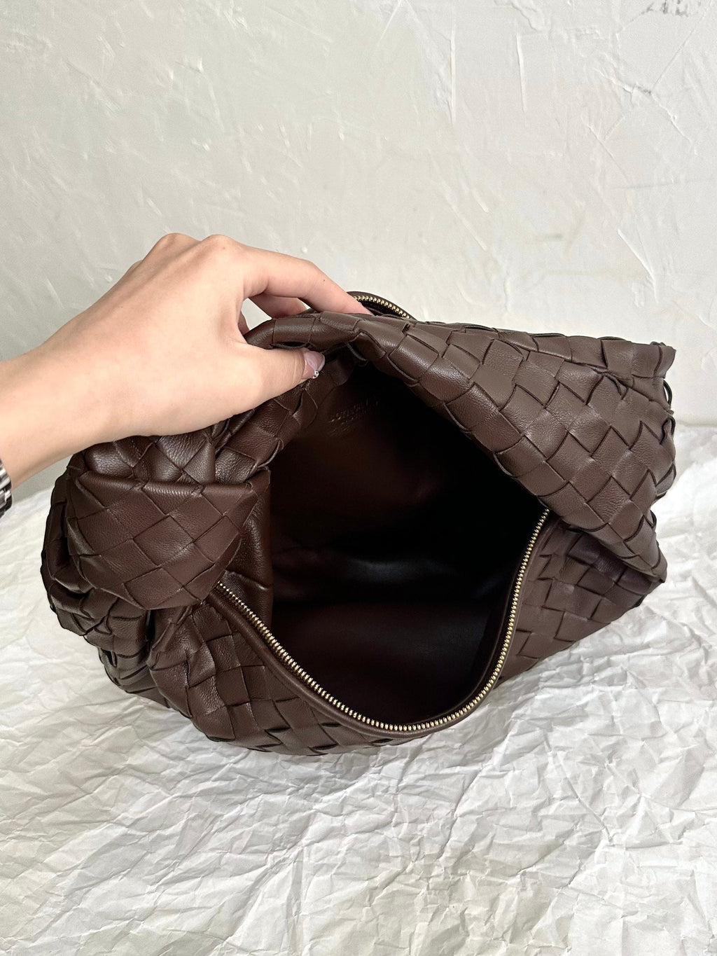 Bottega Veneta Teen Jodie 36cm Chocolate Suede Leather Bag