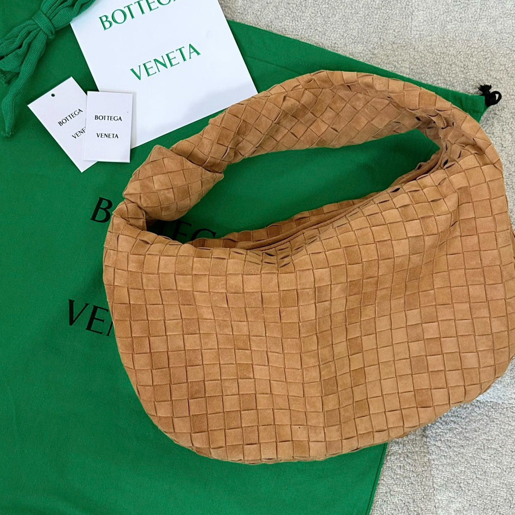 Bottega Veneta Small Jodie 48cm Brown Suede Leather Bag