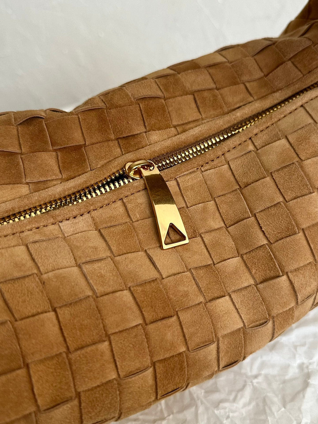Bottega Veneta Small Jodie 48cm Brown Suede Leather Bag