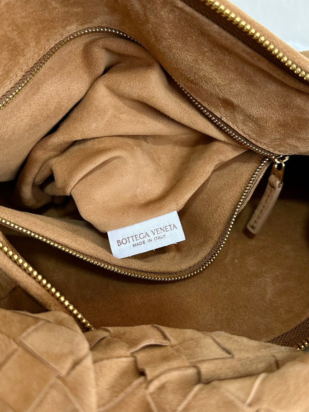 Bottega Veneta Small Jodie 48cm Brown Suede Leather Bag