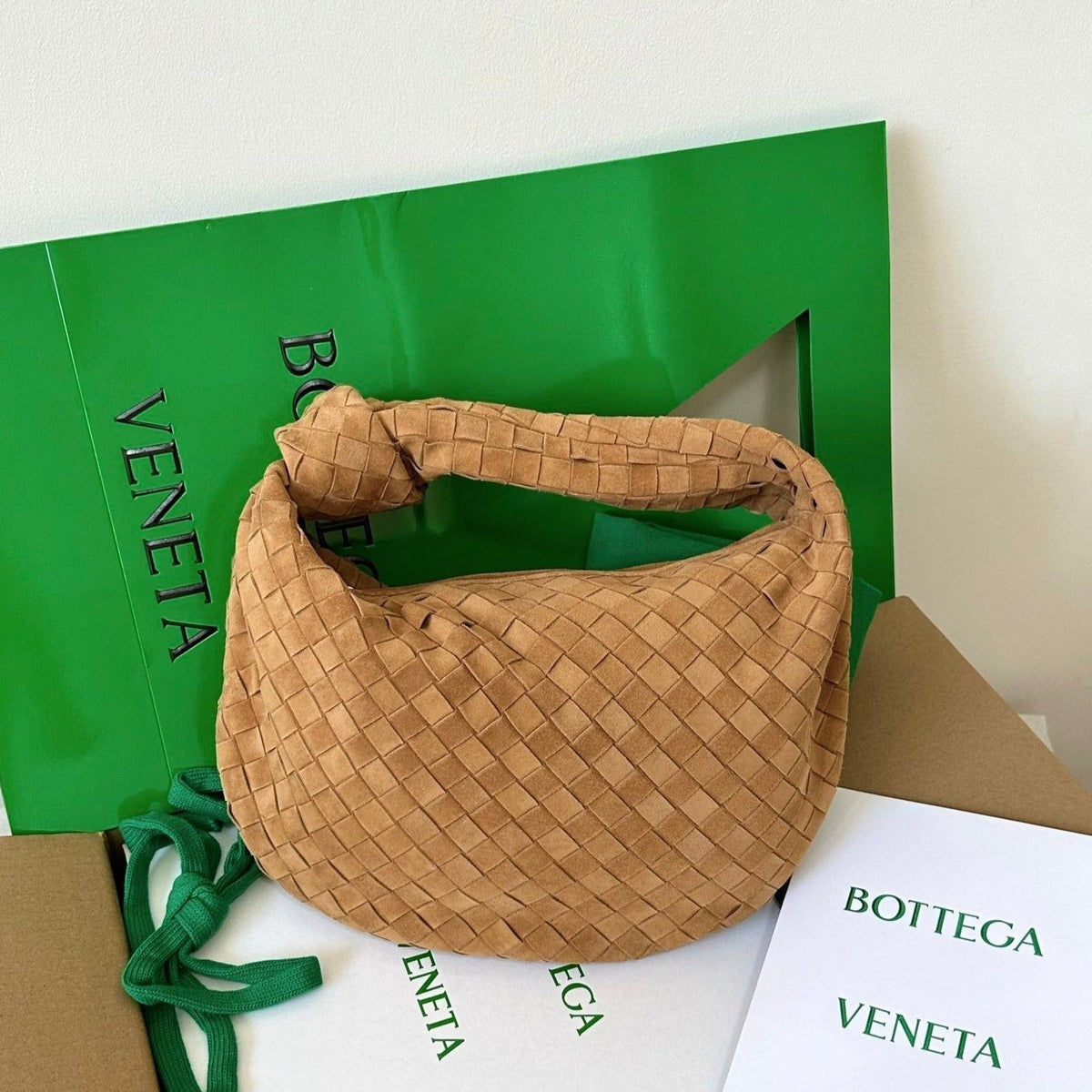 Bottega Veneta Teen Jodie 36cm Brown Suede Leather Bag