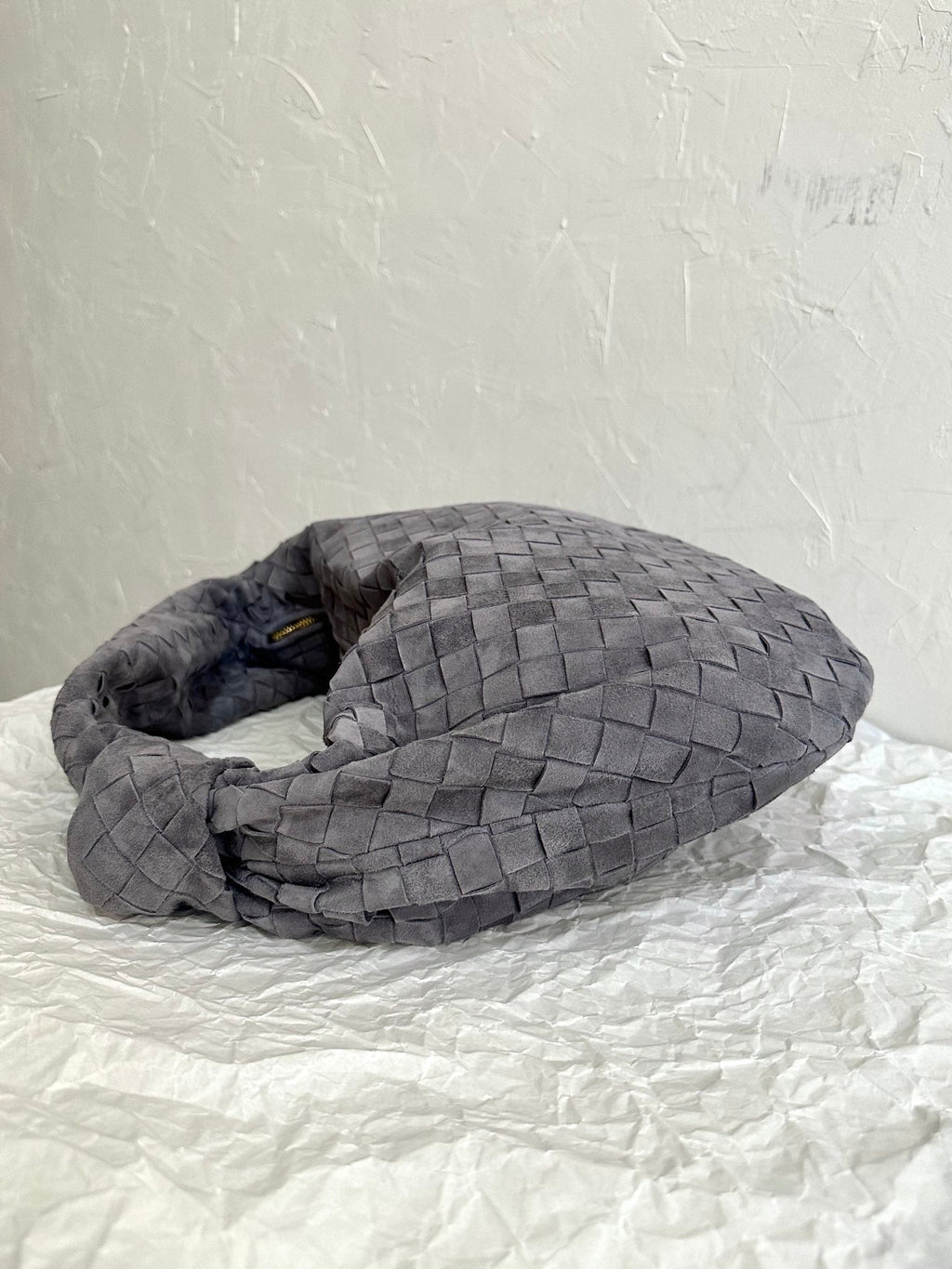 Bottega Veneta Small Jodie 48cm Grey Suede Leather Bag