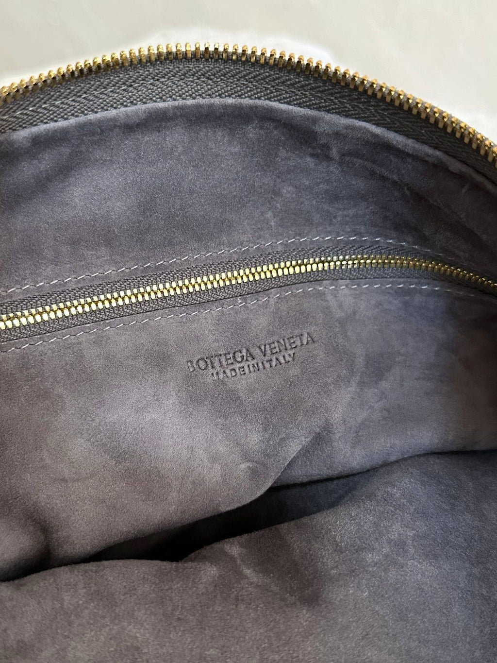 Bottega Veneta Small Jodie 48cm Grey Suede Leather Bag