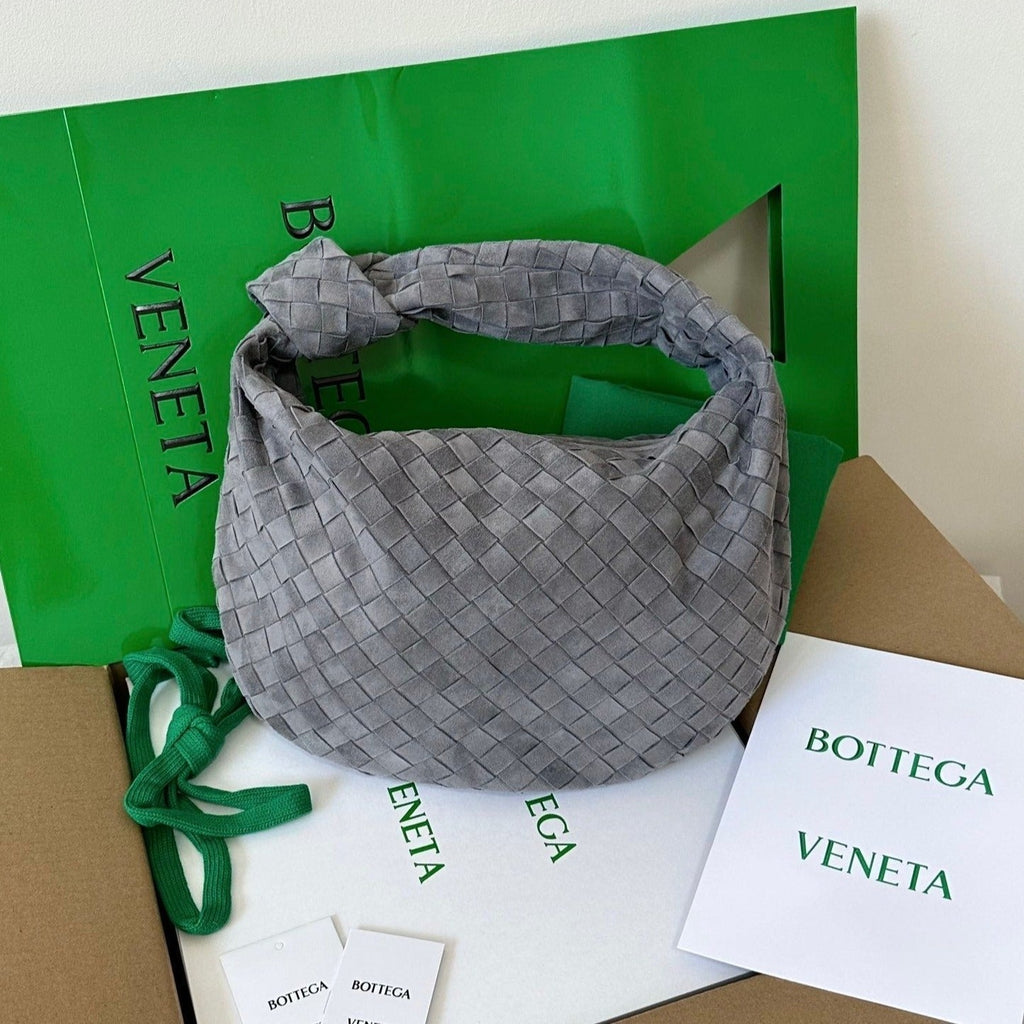 Bottega Veneta Teen Jodie 36cm Grey Suede Leather Bag