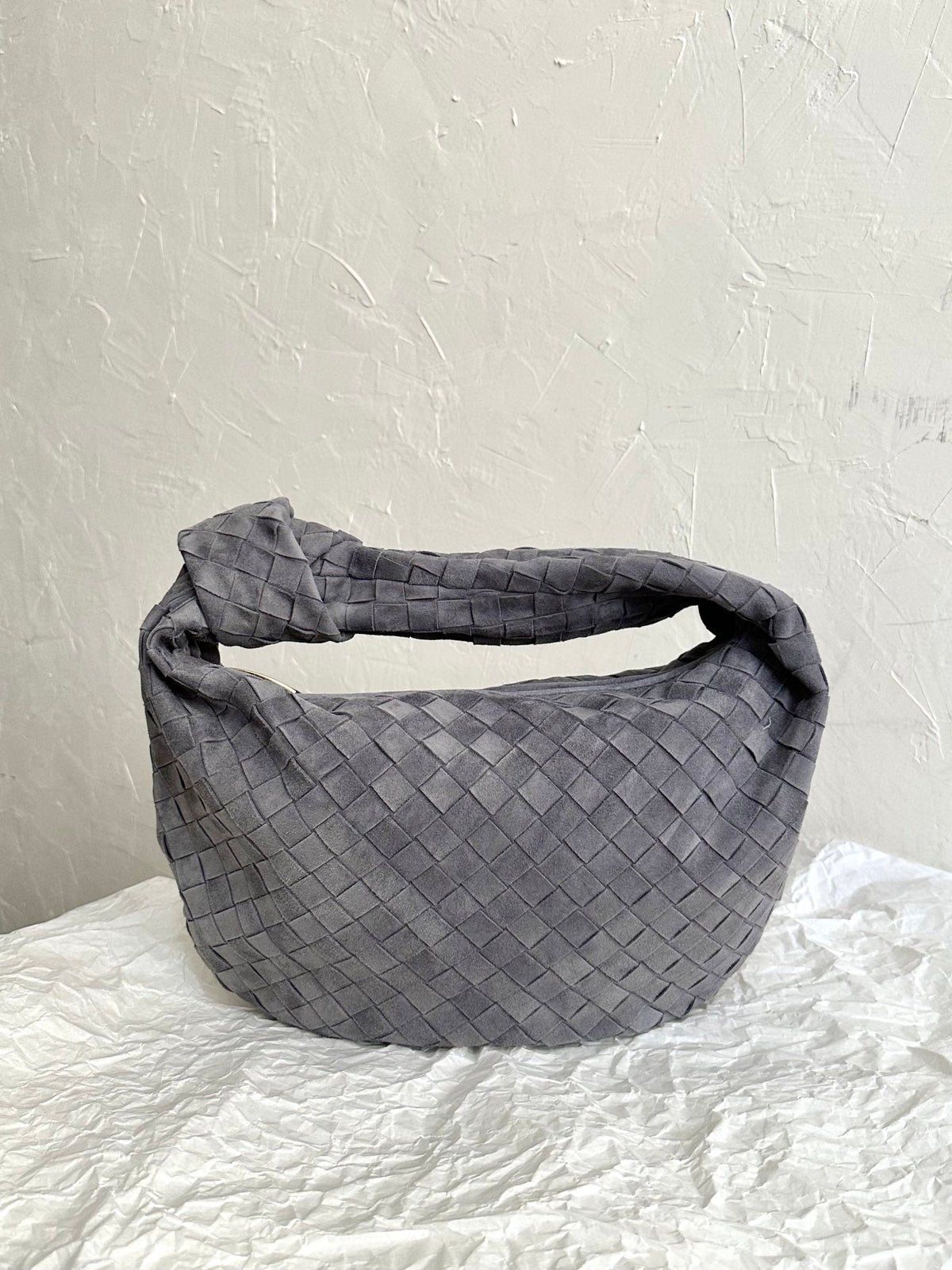 Bottega Veneta Teen Jodie 36cm Grey Suede Leather Bag