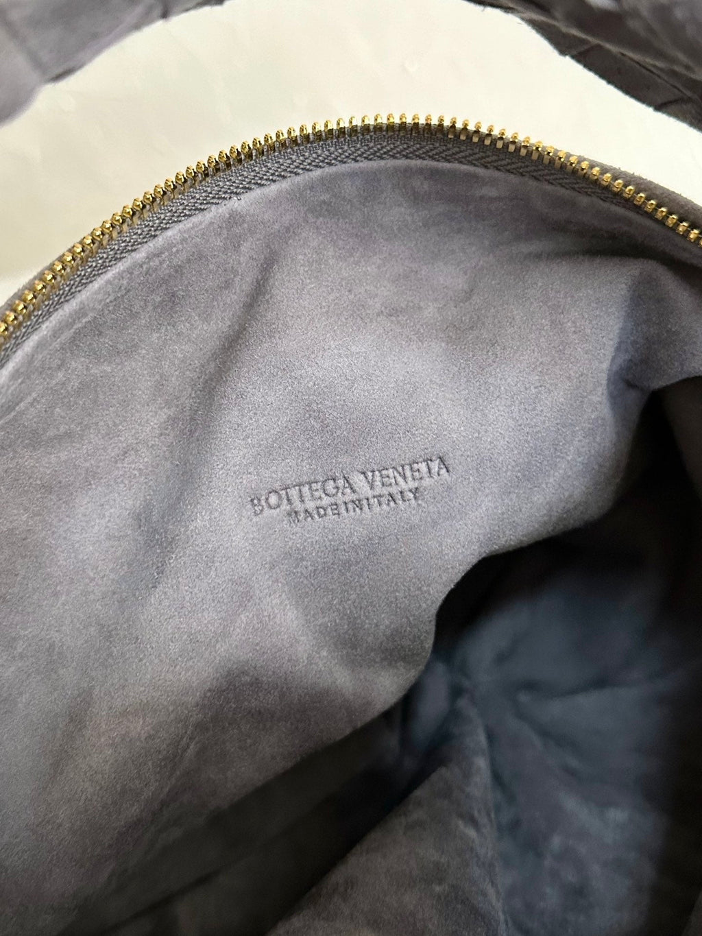 Bottega Veneta Teen Jodie 36cm Grey Suede Leather Bag