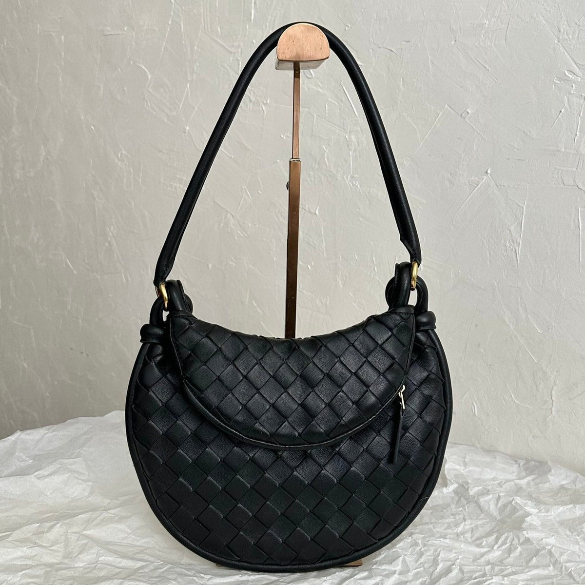 Bottega Veneta Bv Medium Gemelli 36cm Black Lambskin Leather Bag