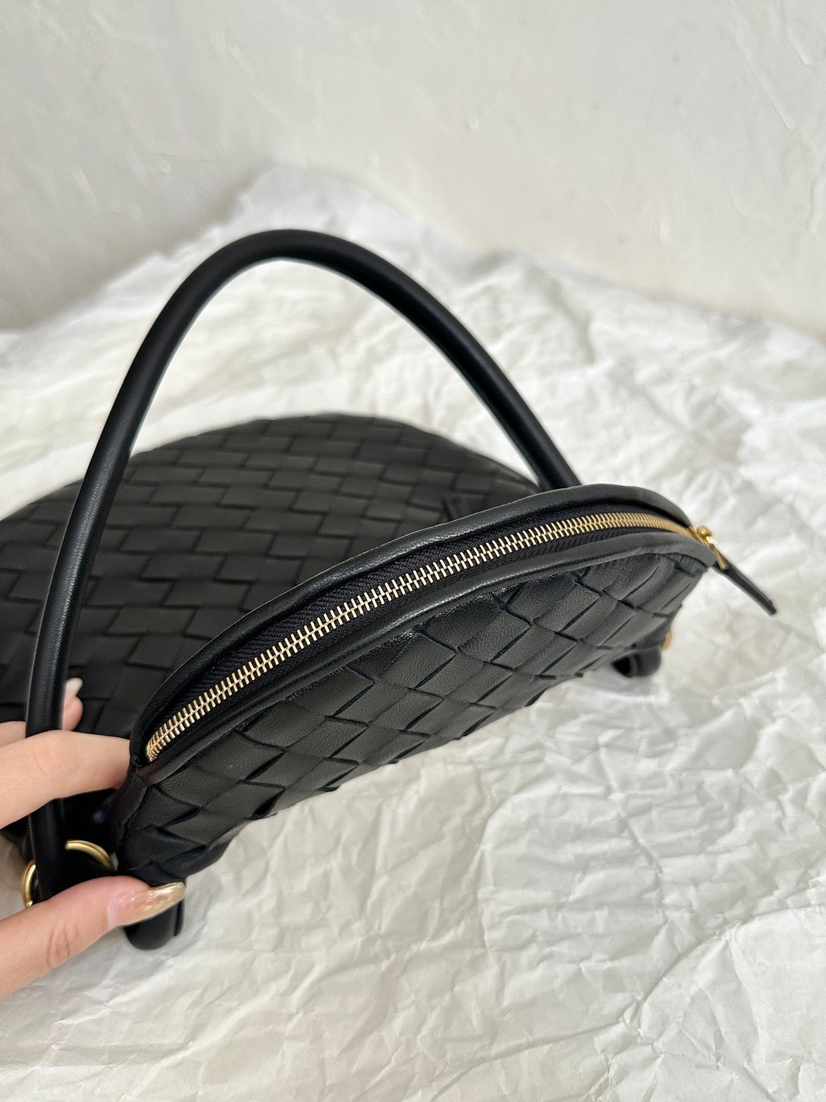 Bottega Veneta Bv Medium Gemelli 36cm Black Lambskin Leather Bag