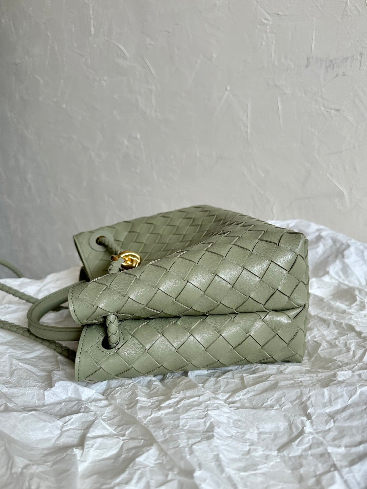 Bottega Veneta Small Andiamo 25cm Light Green Lambskin Bag