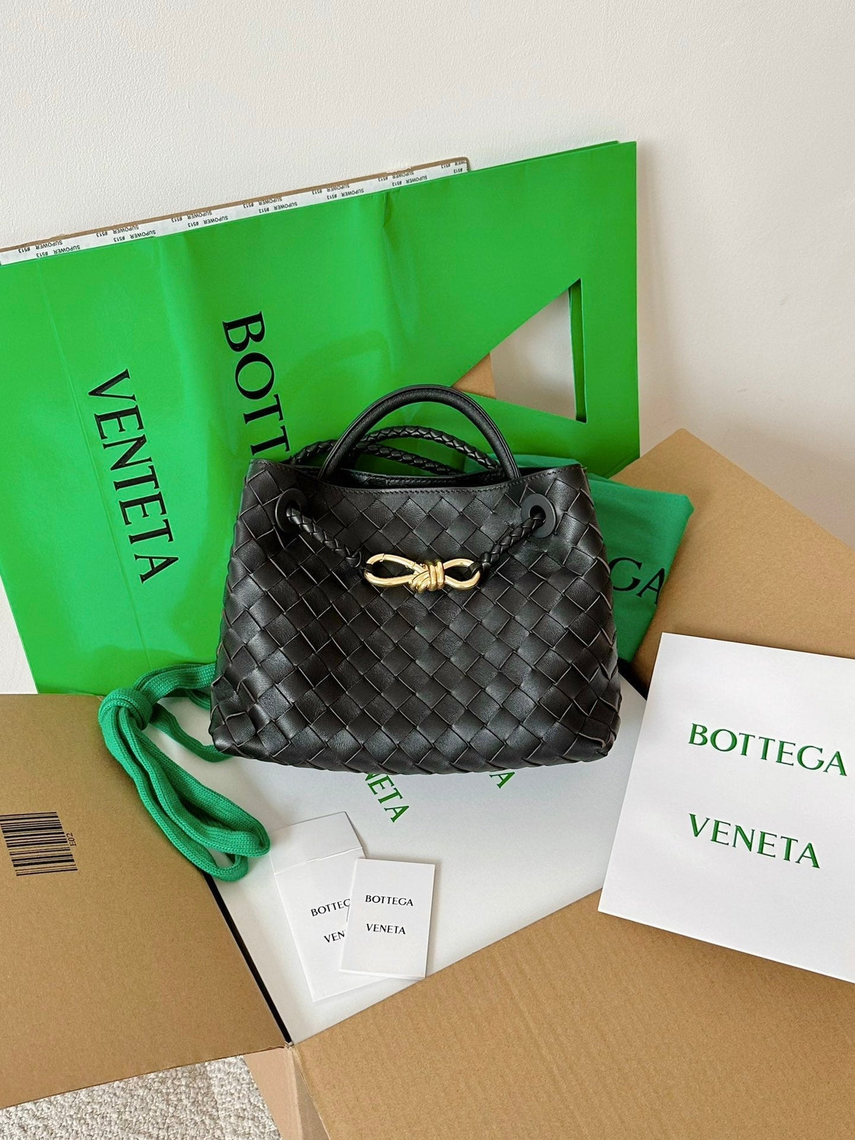 Bottega Veneta Small Andiamo 25cm Black Lambskin Bag