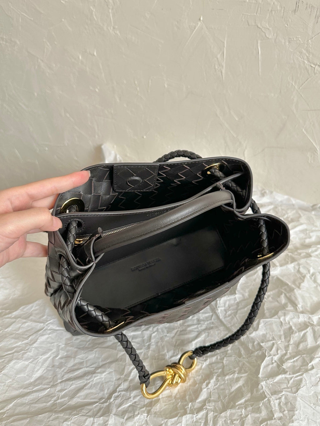 Bottega Veneta Small Andiamo 25cm Black Lambskin Bag